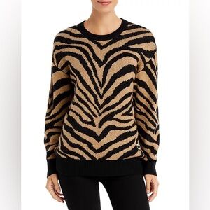 Karl Lagerfeld Black and Tan Striped Sweater